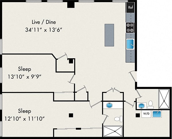 Unit 002E floor plan